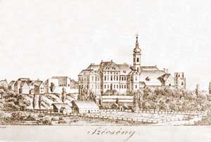 A kastély és angolparkja, Lányi Sámuel rajza, 1820 körül